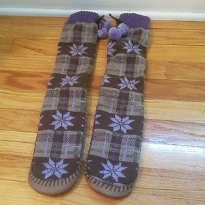 Long sock style house slippers